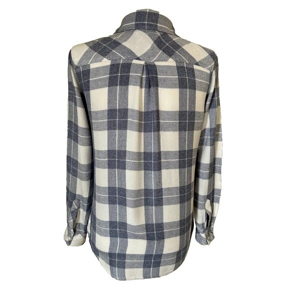RAILS Long Sleeve Shirt Size Small Button Up White Blue Hunter River Melange - Picture 6 of 7